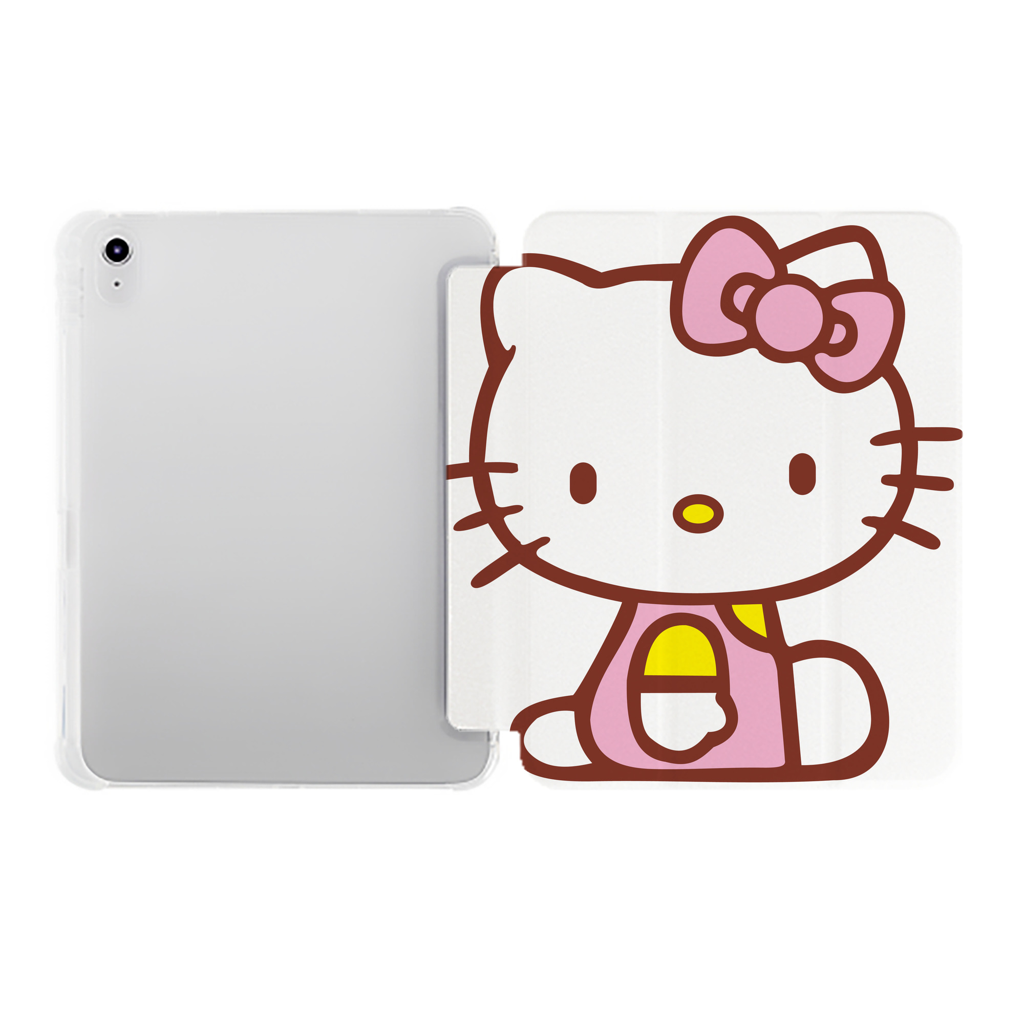 （画像用） Hello Kitty ハローキティ IPad ケース ペン収納付き 三つ折りスタンド PUレザー×シリコン 対応機種9.5/10.5/10.9インチ